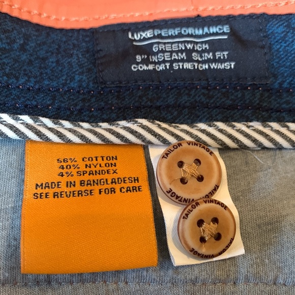 Tailor Vintage size 33 cotton rayon orange shorts - Picture 3 of 4